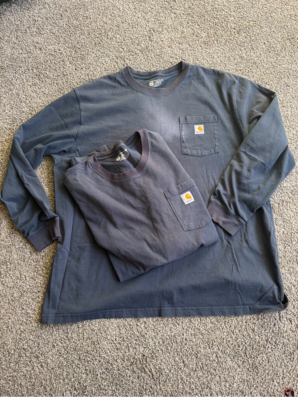 Bundle of 2 Carhartt Men’s Long Sleeve Pocket T-Shirt - Dark Gray